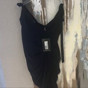 PrettyLittleThing Black Gathered Skirt